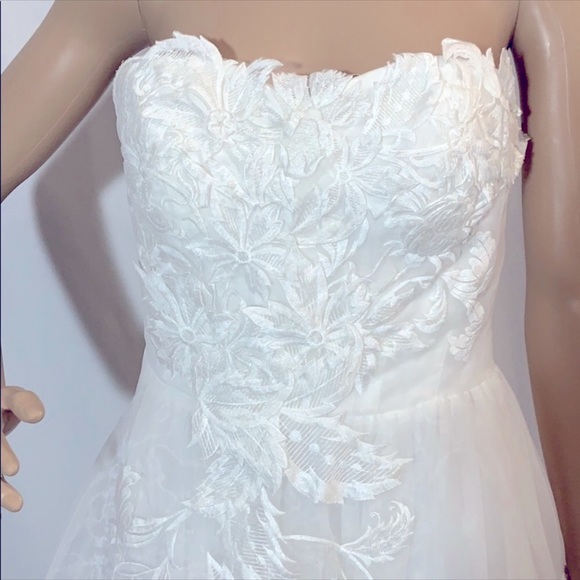 DAVID’S BRIDAL COCKTAIL PARTY ORGANZA EMBROIDERED DRESS - Picture 4 of 5